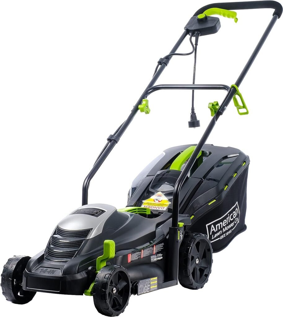 American Lawn Mower Company 50514 14 11-Amp Corded Electric Lawn Mower, Black