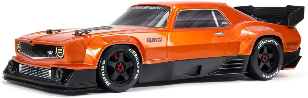 ARRMA 1/7 Felony 6S BLX Street Bash All-Road Muscle Car RTR (Ready-to-Run Transmitter and Receiver Included, Batteries and Charger Required), Orange, ARA7617V2T2