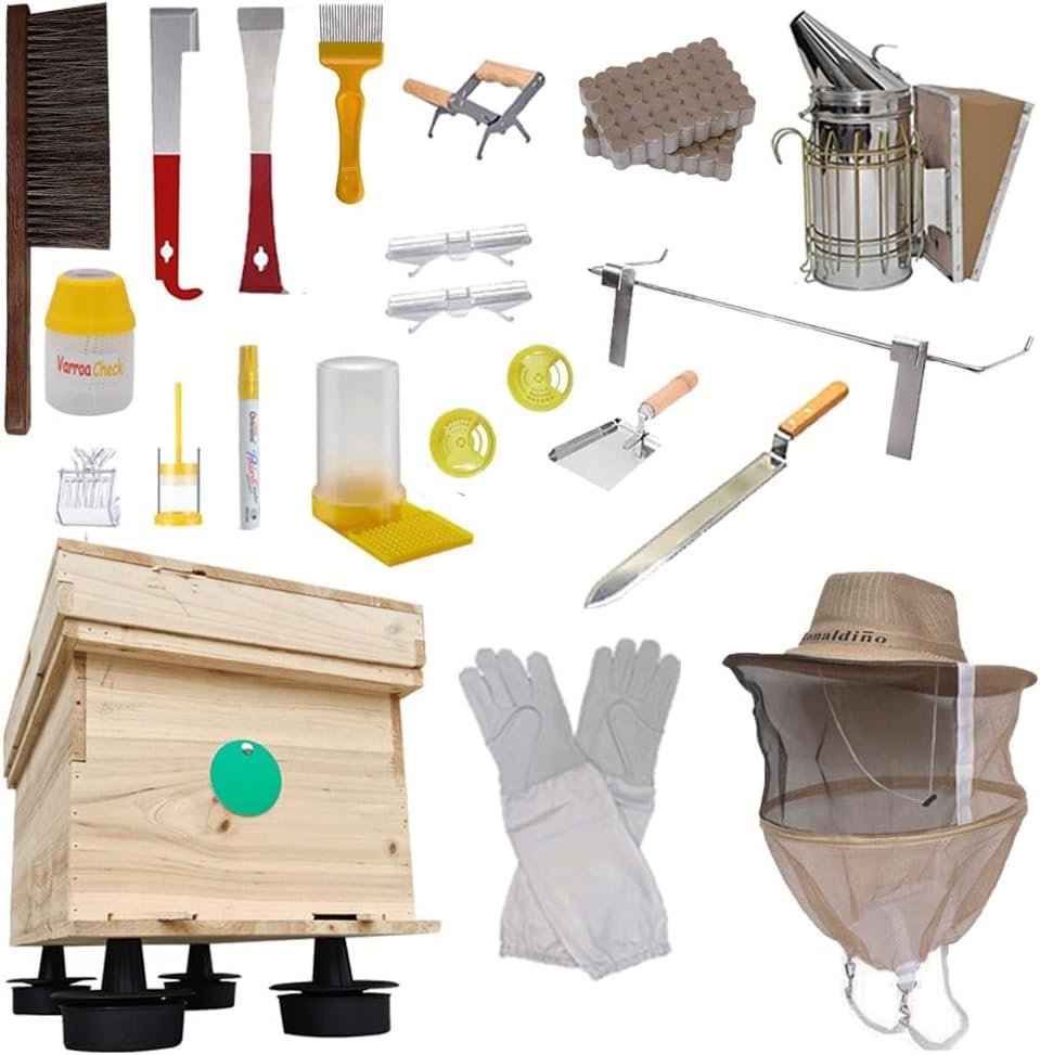 beeman Beekeeping Supplies, Bee Keeping Supplies - All, Hive Tool for Beekeeping, Beekeeping Starter Kit, 10 Frame Beehive Frame Holder, Beekeeping Hat, Beekeeping Gloves, Best Gift for Beekeeper