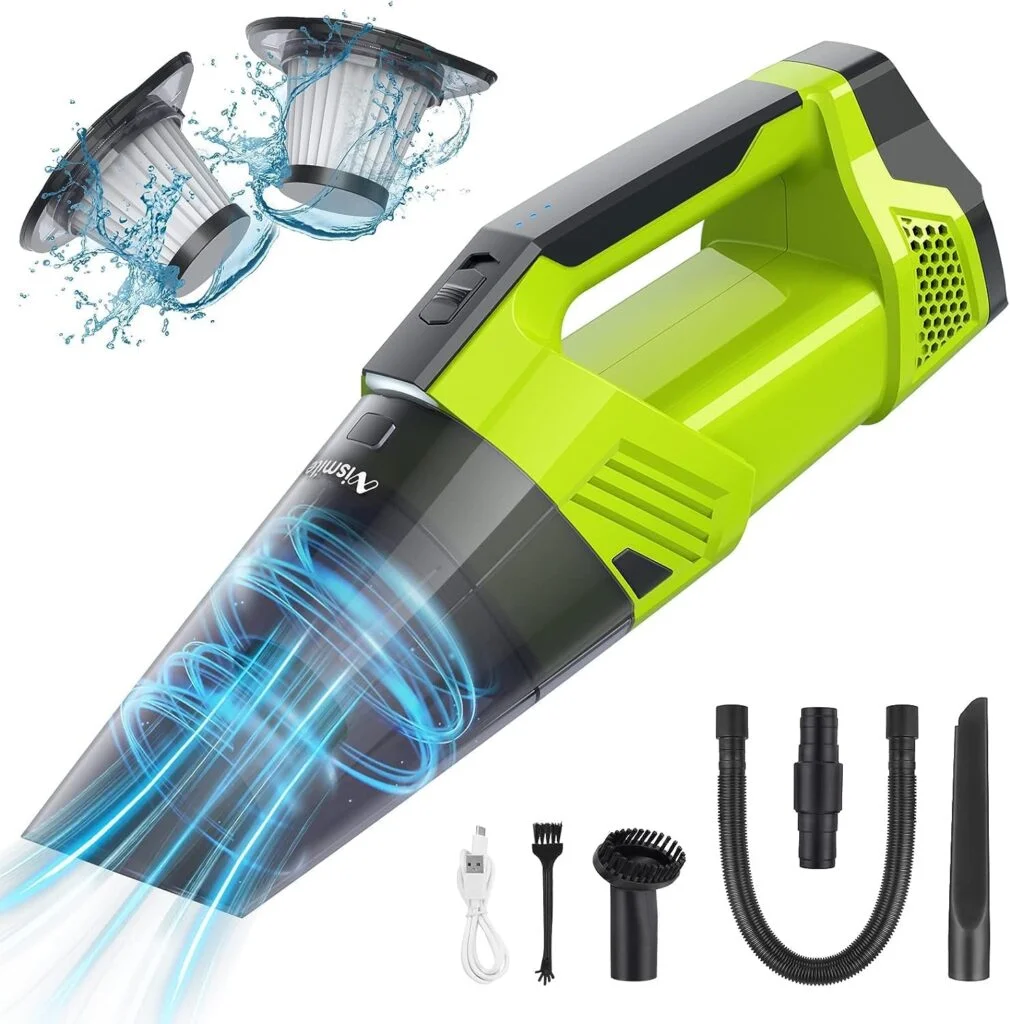 Car Vacuum Cordless Rechargeable, Cordless Vacuum Cleaner with 9000Pa Strong Suction, Dust Buster Hand Vacuum Cordless Handheld Vacuum Cleaner with 30min Runtime, Wet Vacuum Cleaner for Car, Home