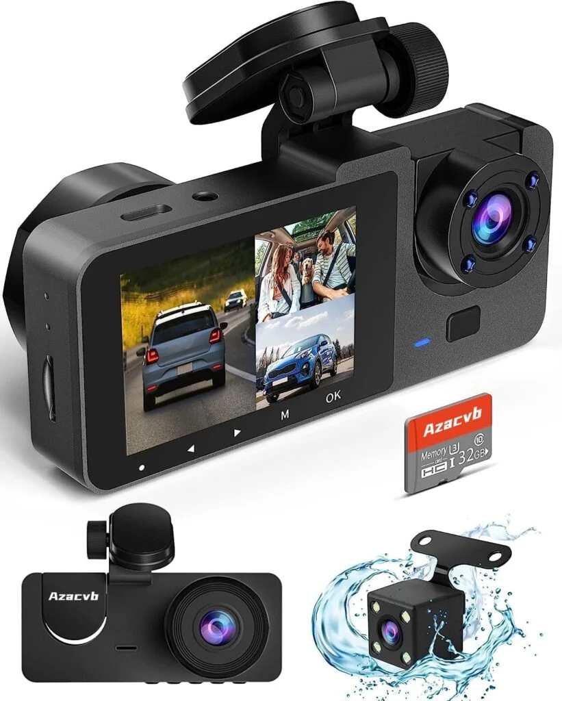 Dash Camera for Cars,4K Car Camera Full UHD Dash Cam Front Rear with Free 32GB SD Card,Built-in Super Night Vision,2.0 IPS Screen,170°Wide Angle,WDR, Loop Recording, 24H Parking Mode