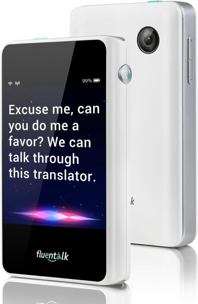 Fluentalk by Timekettle, T1 Mini Translator Device No WiFi Needed, Built in 1-Year Global Mobile Data, Supports 36 Languages and Photo Translation, Instant Language Translator for Travelling Freely