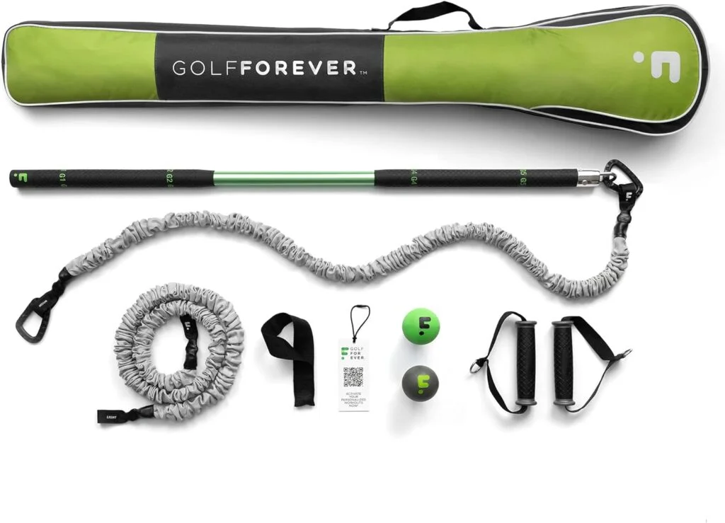 GolfForever Swing Trainer Aid Kit Proven by Golfer Scottie Scheffler | Premium Golf Training Aid Equipment to Improve Strength Flexibility Golf Swing Posture | Includes 30Day Training Video Access