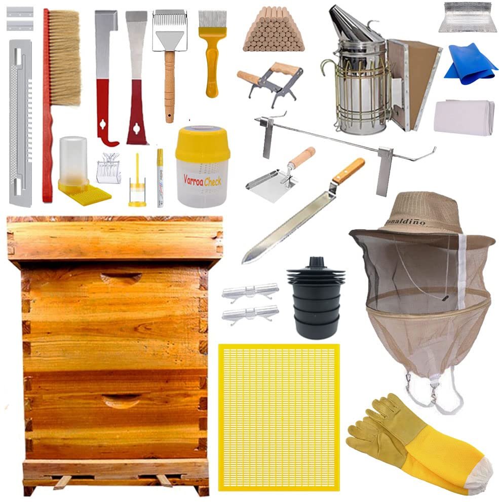 Intonly Bee Hives Boxes Starter Kit, Bee Keeping Starter Kit, Beekeeping Supplies, Bee Keeping Supplies-All, Hive Tool, Beehive Starter Kit