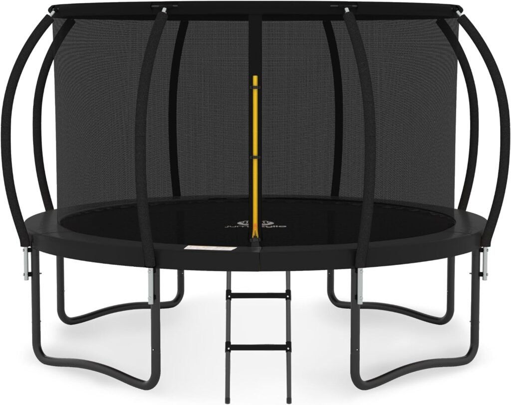JUMPZYLLA Trampoline 8FT 10FT 12FT 14FT 15FT 16FT Trampoline with Enclosure - Recreational Trampolines with Ladder and Galvanized Anti-Rust Coating, ASTM Approval- Outdoor Trampoline for Kids