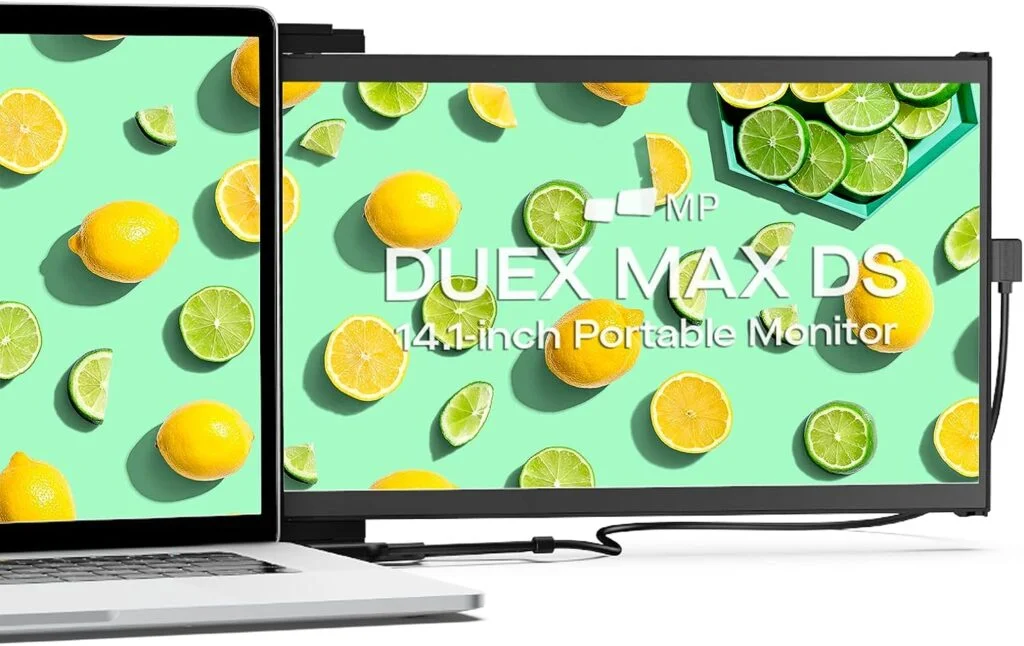 Mobile Pixels New Duex Max DS 14.1 FHD 1080p Laptop Screen Extender, USB Type-C/HDMI Ports, Portable Monitor for 14 to 17 Inch Laptops, Compatible with macOS/Windows/Apple/Android/Switch(Black)