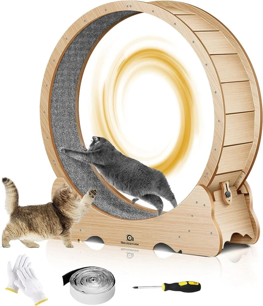 Naviconvex Cat Exercise Wheel Cat Treadmill Running Wheel for Indoor Cats Daily Exercise, Cat Wheel Exerciser for Indoor Cats