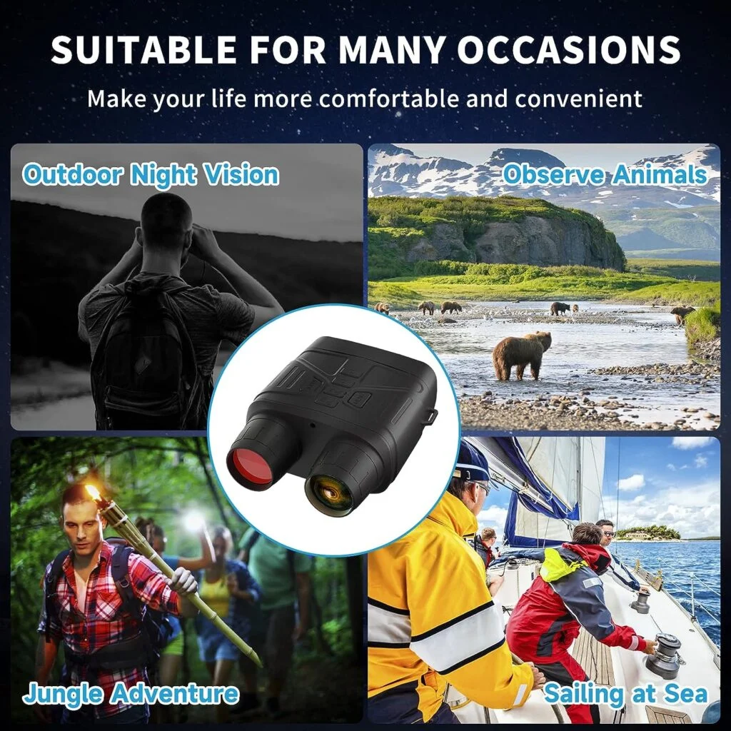 Night Vision Goggles - 4K Night Vision Binoculars for Adults, 3 Large Screen Binoculars can Save Photo and Video with 32GB Memory Card Rechargeable Lithium Battery