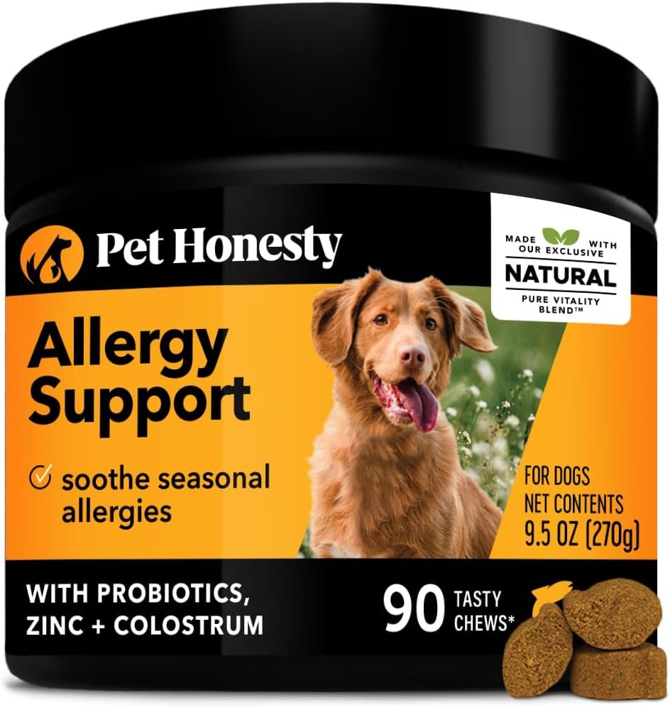 Pet Honesty Dog Allergy Relief Immunity - Dog Allergy Chews, Probiotics for Dogs, Seasonal Allergies, Dog Skin and Coat Supplement, Itch Relief for Dogs, Allergy Support Supplement (Salmon)