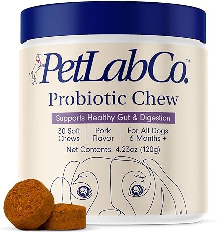 PetLab Co. Allergy Immune Probiotics for Dogs, Support Seasonal Allergies, Gut Digestive Health - Pork Flavor - 30 Soft Chews