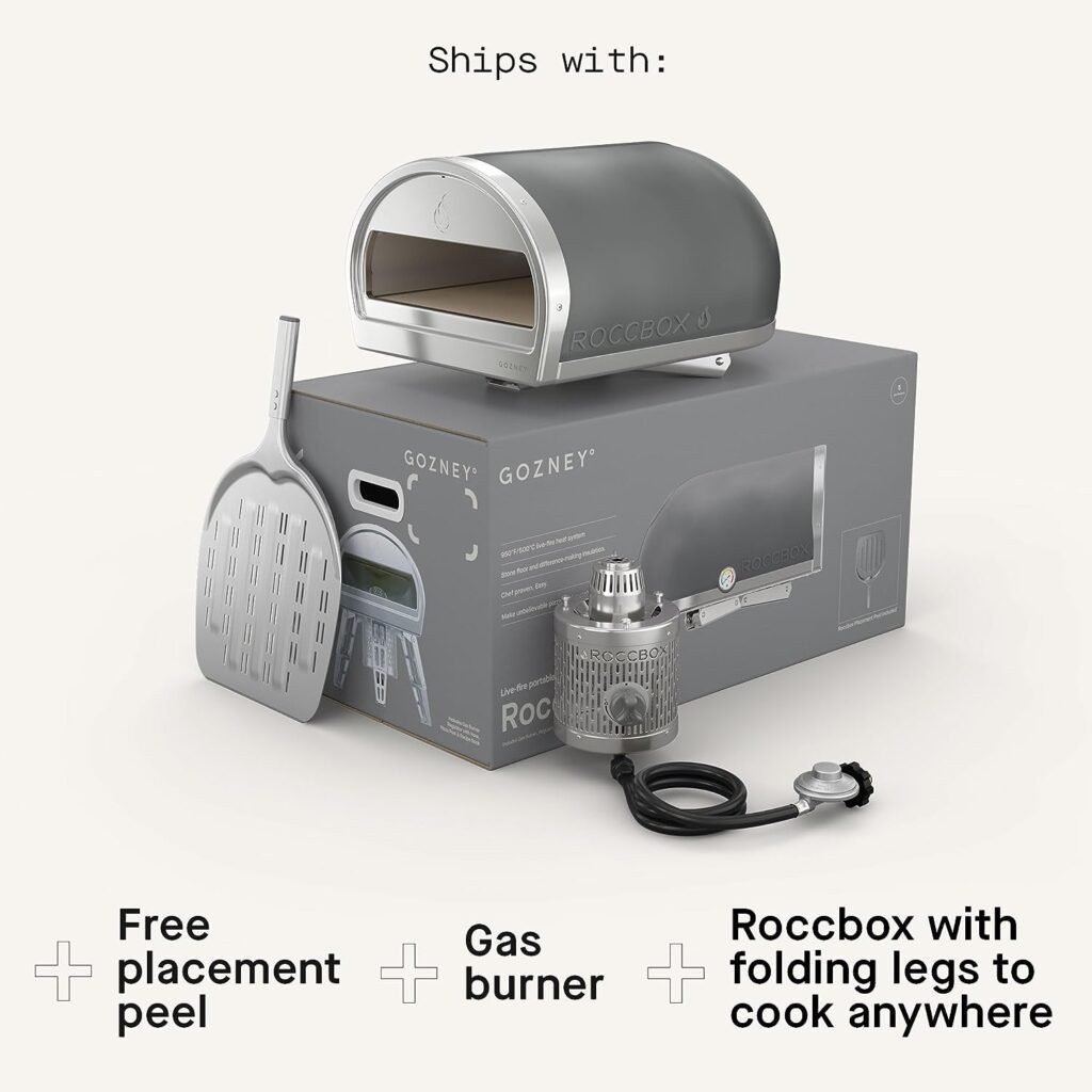 Roccbox Pizza Oven by Gozney | Portable Outdoor Oven | Gas Fired, Fire Stone Outdoor Pizza Oven - Includes Professional Grade Pizza Peel