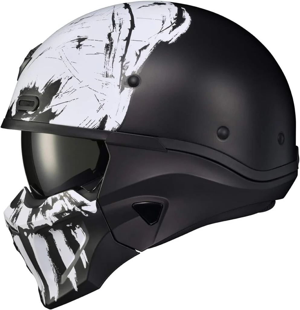 ScorpionEXO Covert X Open Face Half Shell 3/4 Motorcycle Helmet Bluetooth Ready Speaker Pockets DOT Marauder (Black - XL)