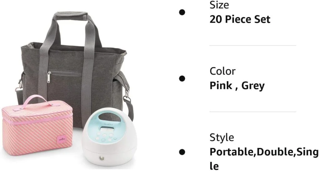 Spectra - S1 Plus Electric Breast Milk Pump with Tote Bag, Breast Milk Bottles and Cooler for Baby Feeding
