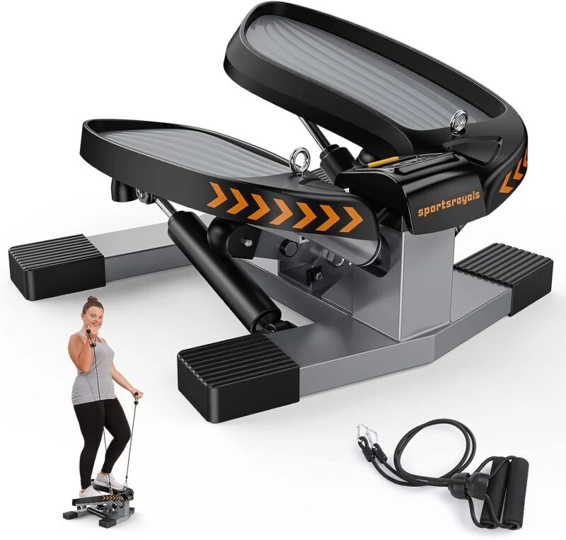 sportsroyals stair stepper for exercises twist stepper with resistance bands and 330lbs weight capacity e1696017380729