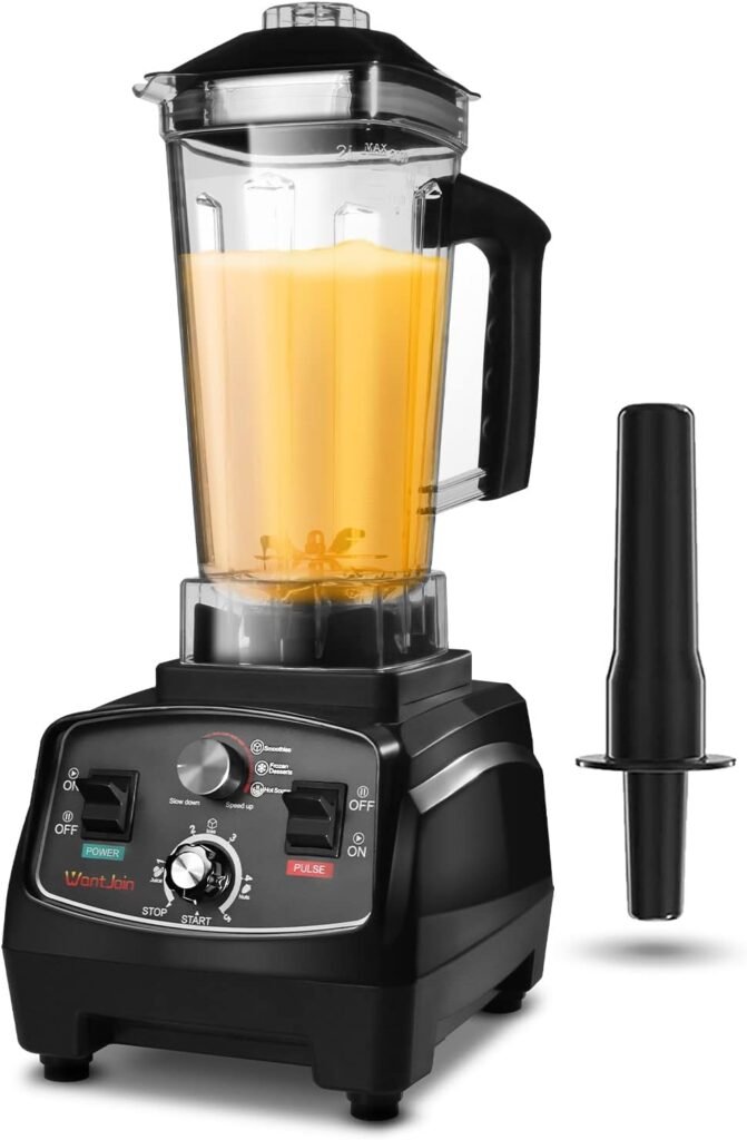 WantJoin Professional Blender, Countertop Blender,Blender for kitchen Max 1800W High Power Home and Commercial Blender with Timer, Smoothie Maker 2200ml for Crushing Ice, Frozen Dessert, Soup,fish