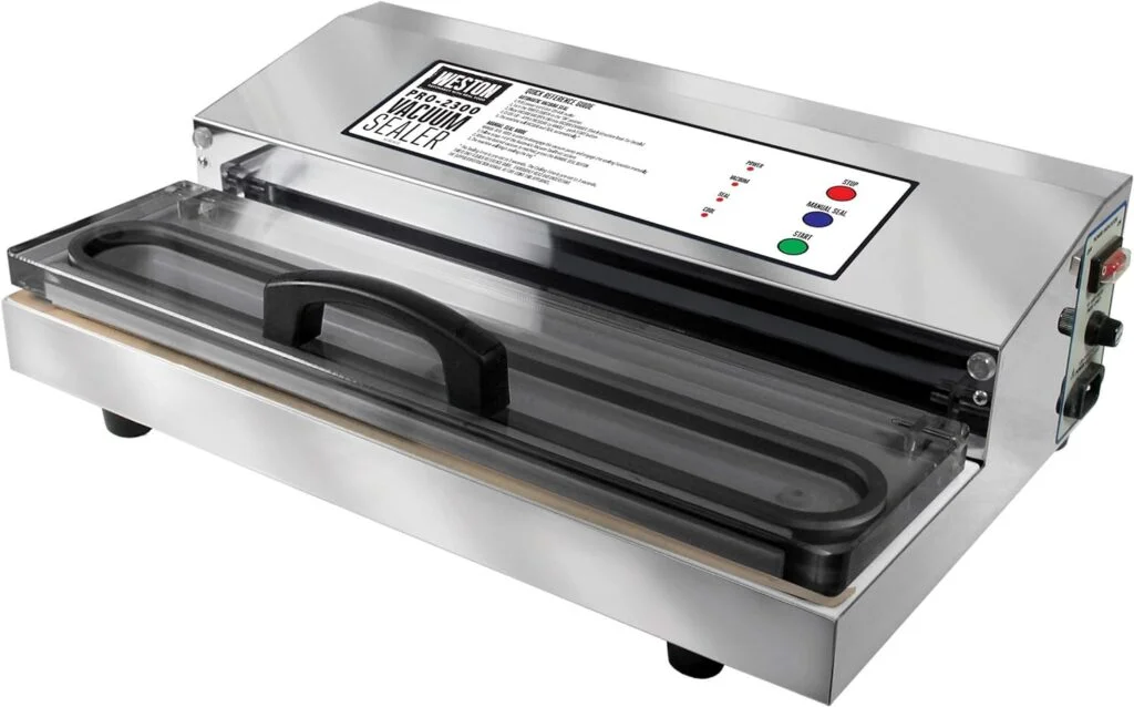 Weston Brands Vacuum Sealer Machine for Food Preservation Sous Vide, Extra-Wide Bar, Sealing Bags up to 16, 935 Watts, Commercial Grade Pro 2300 Stainless Steel