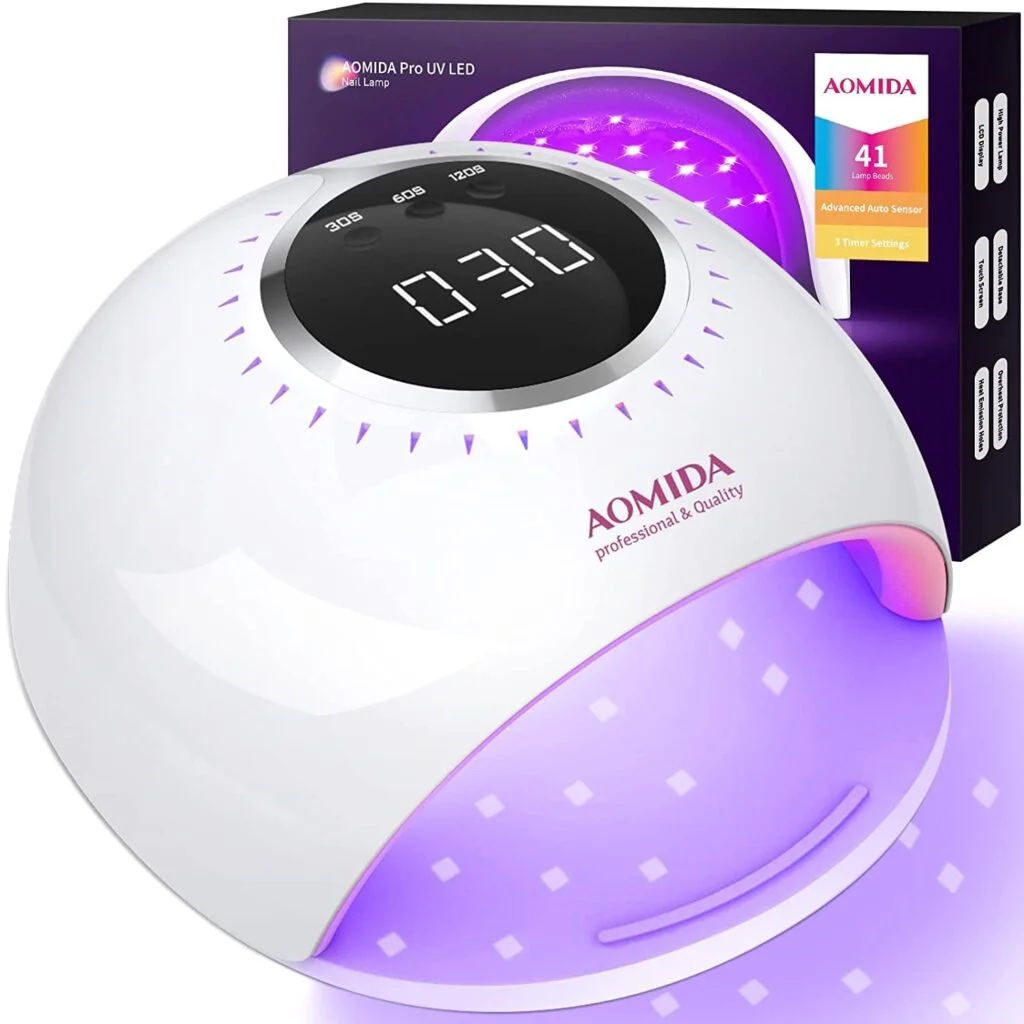 AOMIDA UV Nail Lamp,82W UV Light for Nails Fast Curing Gel Nail Polish with 3 Timers and LCD Display,Professional LED Nail Dryers Lamp with Auto Sensor,Gel Nail UV Light for Home DIY