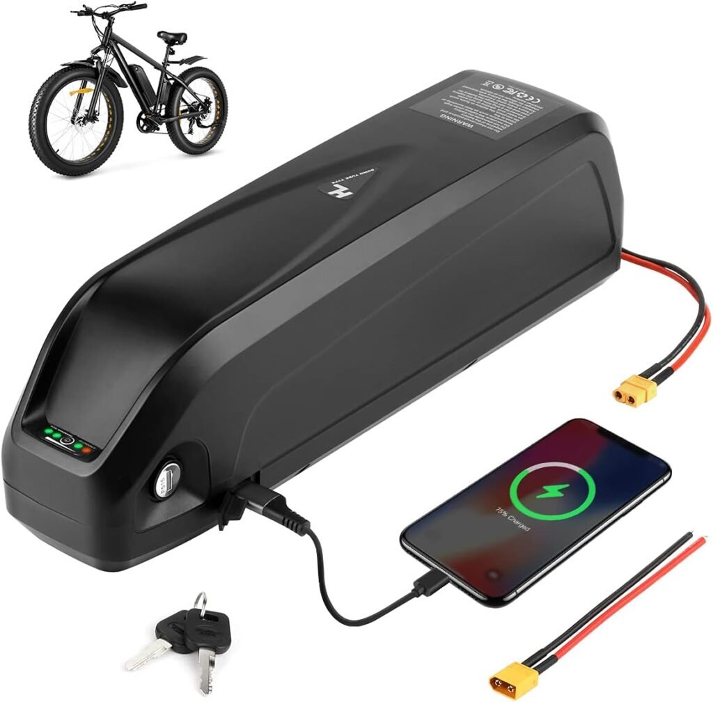 H HAILONG Ebike Battery 36v 8Ah Lithium Li-ion Battery Pack for 50W-500W Electric Bicycles Motor with 42V 2A 3-Pin XLR Charger 20Amp BMS USB Charge Port and Battery Lock(36V 8Ah)