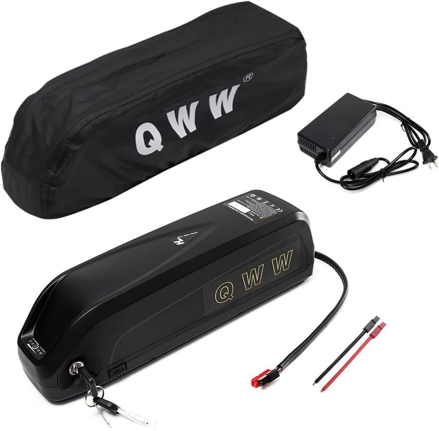 QWW 48V13AH 1400W Electric Bicycle Battery with Waterproof Bag and Charger