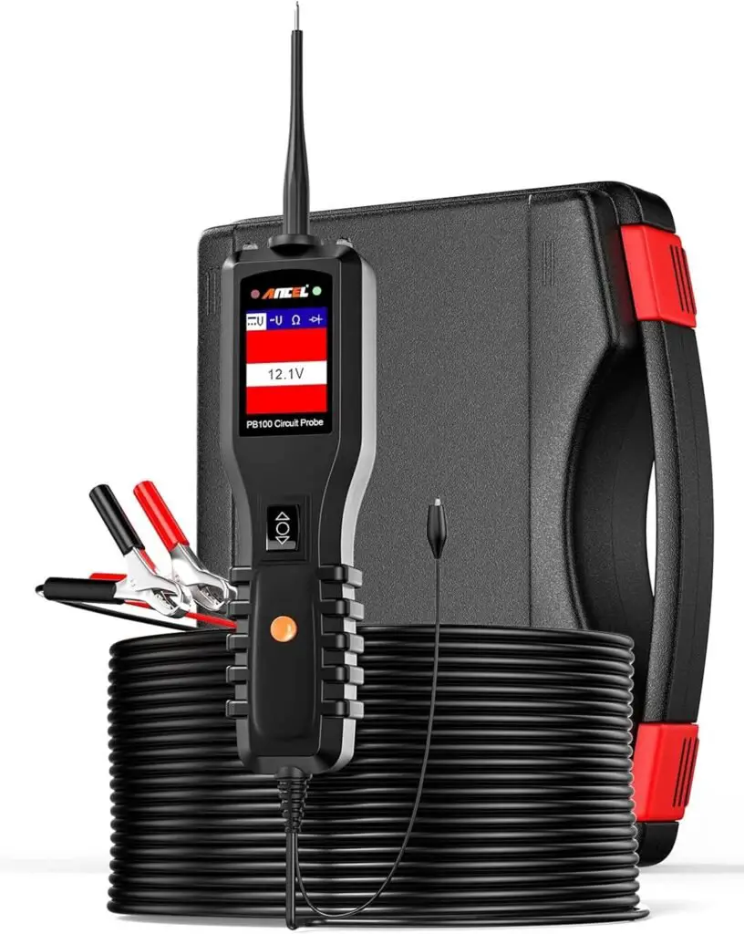 ANCEL PB100 Automotive Power Circuit Probe Tester, 12V 24V Car Test Light Electrical Diagnostic Tool Master Kit AC DC Digital Voltage Short Finder, Relay Fuse Tester Trailer 3 System Thermometer 4