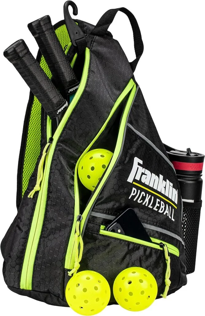 Franklin Sports Pickleball Bags - Pickleball Sling Bag Backpack for Gear + Equipment - Pickleball Bag for Men + Women - Holds Paddles, Pickleballs + Accessories - Official US Open Pickleball Bag
