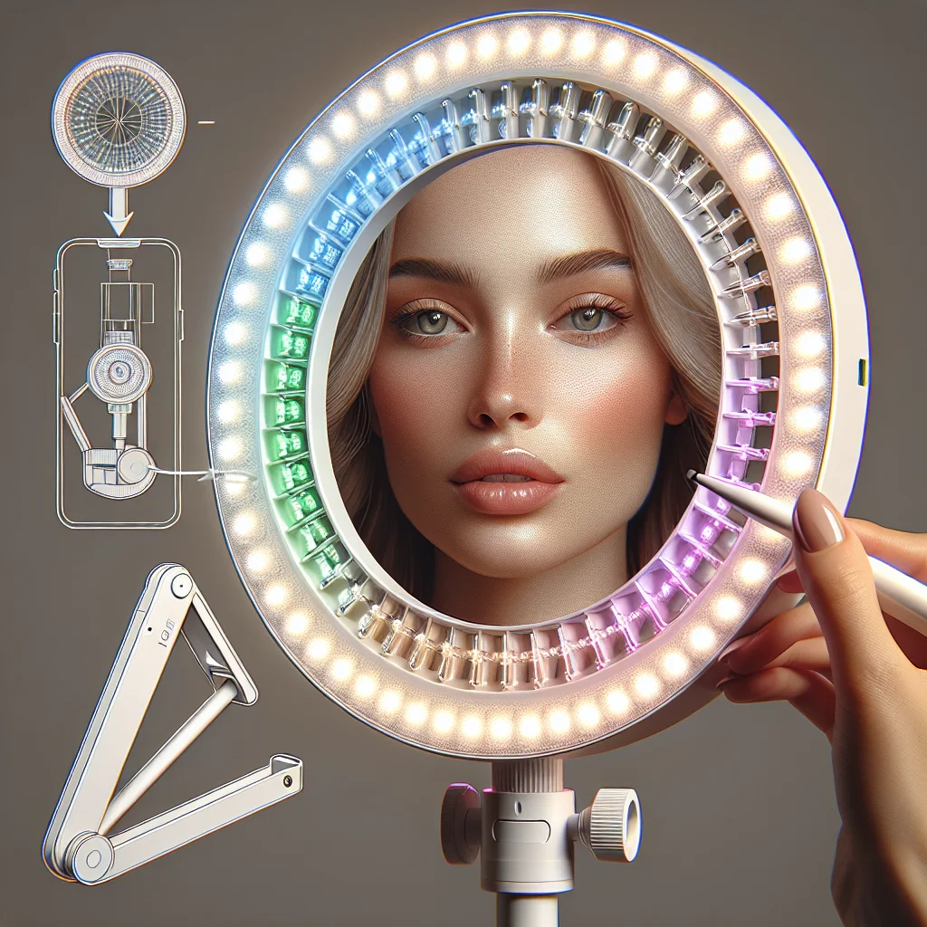 HONGDAK 10.2 Selfie Ring Light with Stand and Phone Holder, Desk Ring Lights with 3500K-6500K Dimmable 3 Light Colors 10 Brightness Levels for Phone Video TikTok Live Streaming Makeup