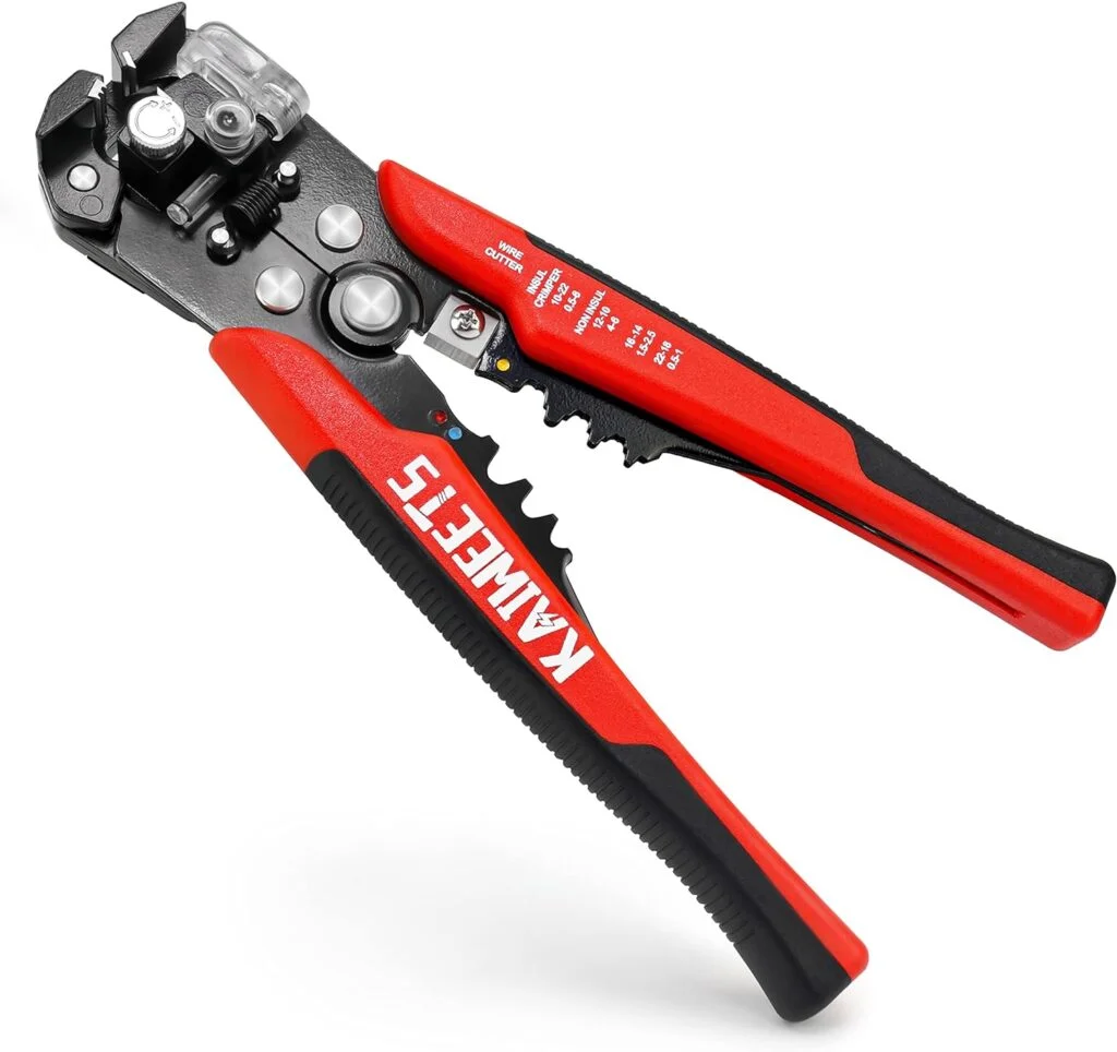 KAIWEETS Self Adjusting Wire Stripper - 3 in 1 Heavy Duty Automatic Wire Stripping Tool | 10-24 AWG Wire Cutter for Electrical Cable Cutting, Crimping Tool