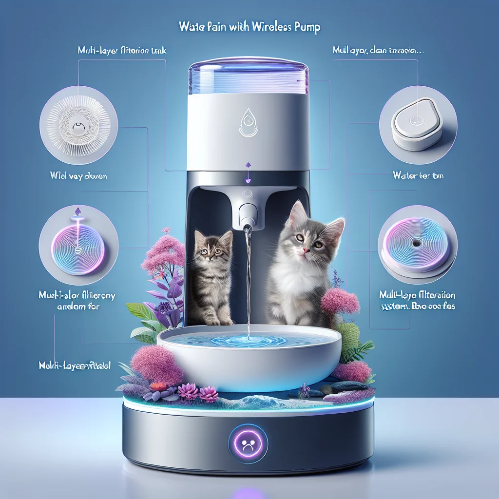 PETLIBRO App Monitoring Cat Water Fountain with Wireless Pump, 2.5L/84oz Dockstream Pet Water Fountain for Cats Inside, Automatic Cat Water Dispenser with 2.4GHz Wi-Fi, Smart Fountain, App Control