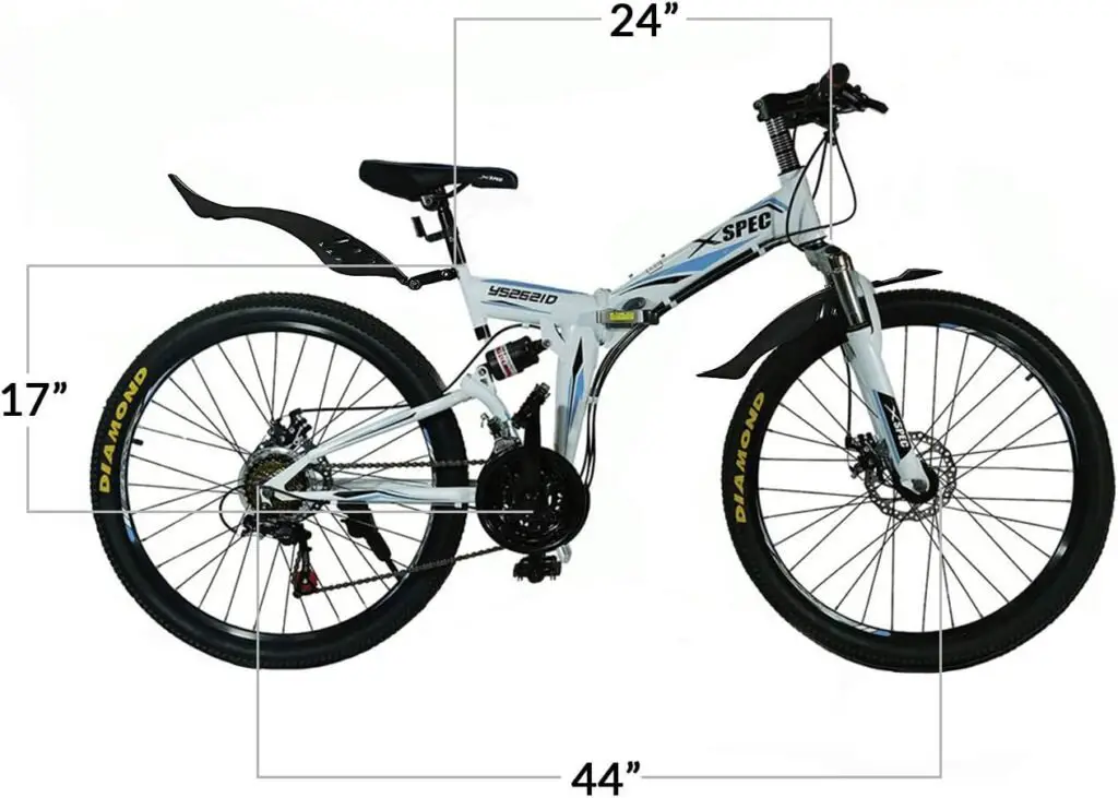 Xspec 26 21 Speed Folding Mountain Bike Bicycle Trail Commuter for Adults