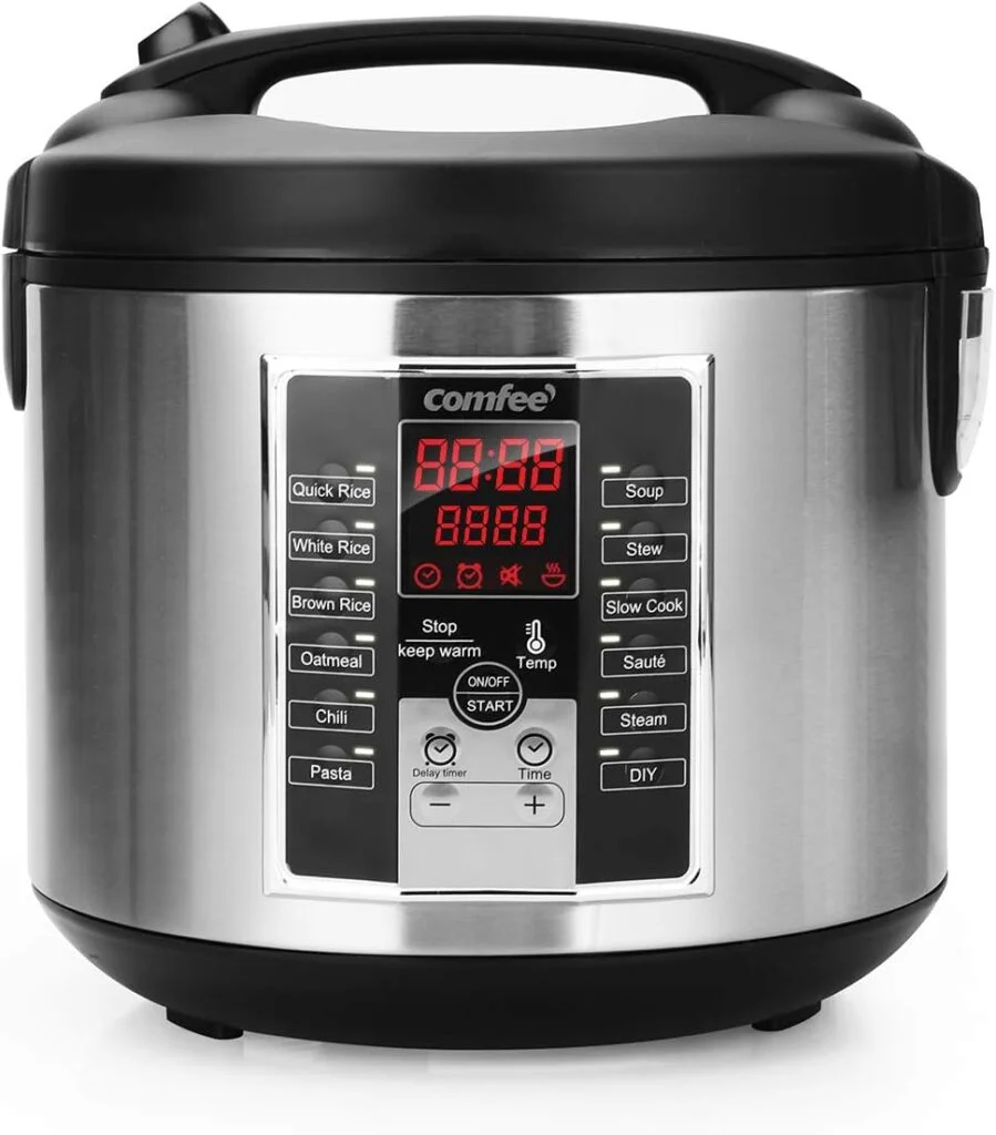 COMFEE Rice Cooker 10 cup uncooked, Food Steamer, Stewpot, Saute All in One (12 Digital Cooking Programs) Multi Cooker Large Capacity 5.2Qt, 24 Hours Preset