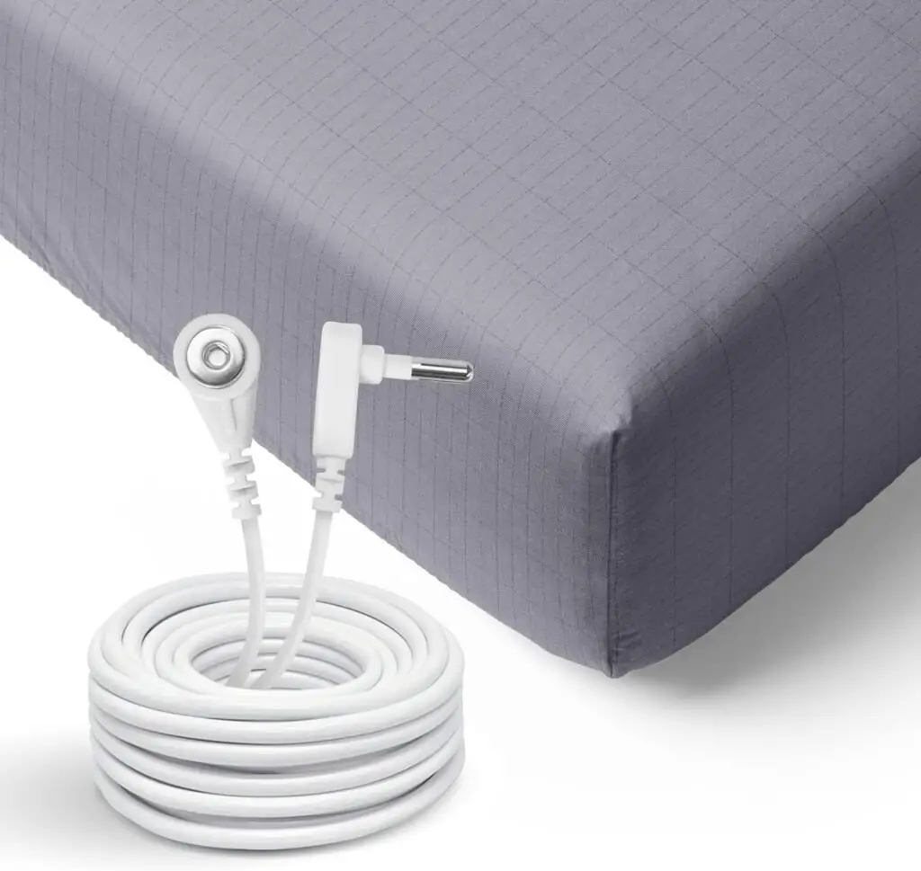 GroundLuxe Organic Fitted Grounding Sheet for Twin XL Size Bed - Gray