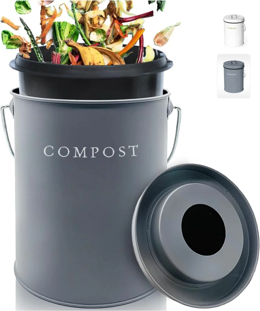 Kitchen Compost Bin for Countertop Indoor Use - Odorless Composting Bin with Lid, Small to Large Food Waste Bucket - Eco-Friendly Organic Waste Collector, Countertop Composter Food Scrap Container