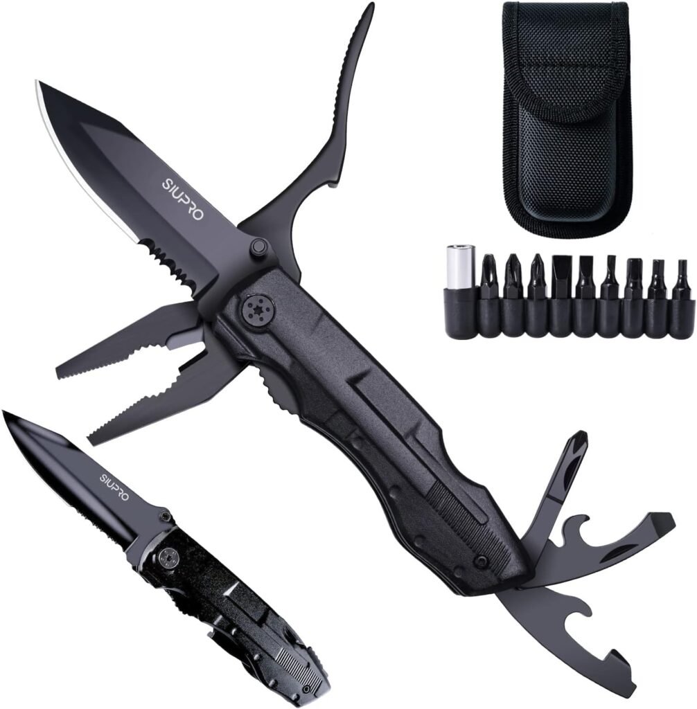 Multitool Pocket Knife Set, Tactical Multi Tool, Multipurpose Utility Plier, Valentines Day Gifts for Him Men Boyfriend Dad Husband, Survival Gadgets for Camping, Work