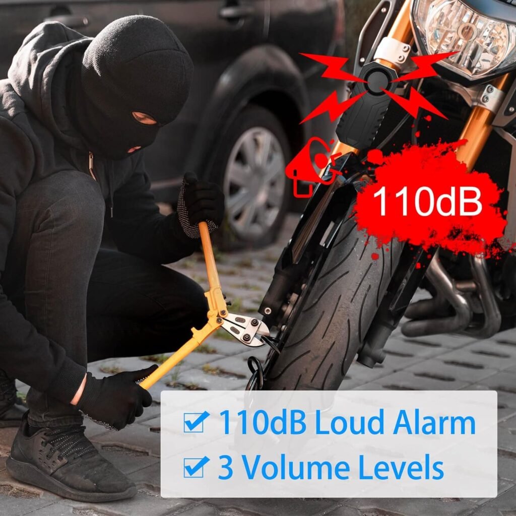 USUPERINK 2 Set Wireless Bike Alarm with Remote, Anti-Theft Bicycle Motorcycle Alarm Wireless Security Vibration Motion Sensor Alarm, IP55 Waterproof Super Loud 113dB Alarm