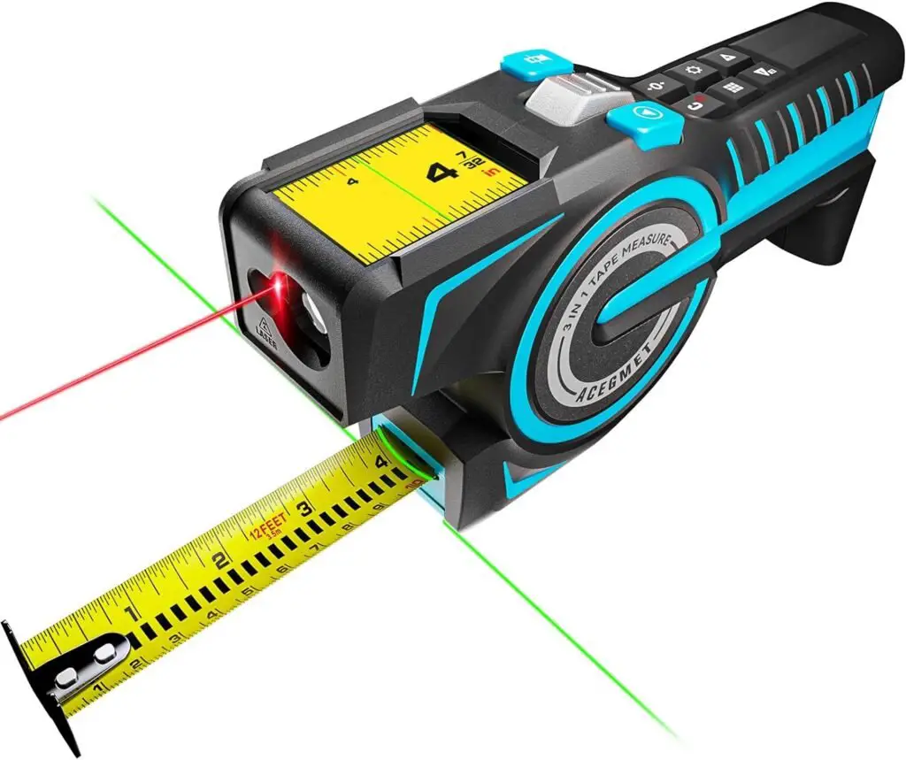 3-in-1 Digital Tape Measure, 330Ft Laser Measurement Tool Auto Lock Tape with Instant Digital Readout, Extended Laser Line Incremental Measurement, Replaceable Tape | Swappable Battery | APP Sync