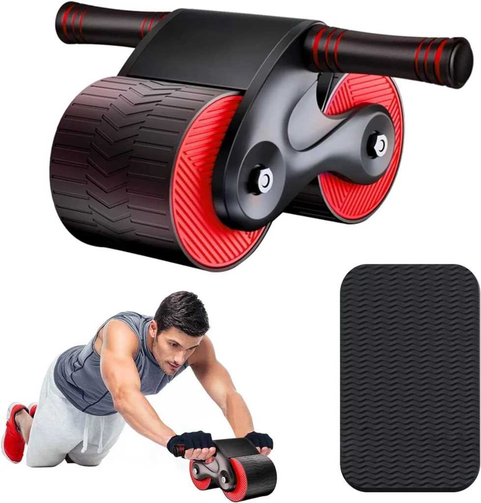 Automatic Rebound Abdominal Wheel Kit - Ab Roller Workout Equipment, Exercise Equipment for Core Strength Training, Home Gym Fitness Machine with Knee Pad Accessories Men Women