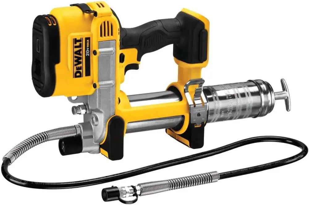 DEWALT 20V MAX Grease Gun, Cordless, 42” Long Hose, 10,000 PSI, Variable Speed Triggers, Bare Tool Only (DCGG571B), Black/Yellow, Large