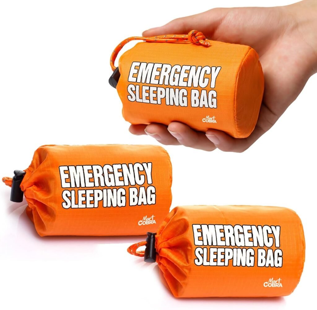 Emergency Sleeping Bag x3, Life Bivy Sack, Emergency Sleeping Bags for Survival Sleeping Bag, Tac Bivvy Bag, Portable Thermal Sleeping Bag, Emergency Blankets for Survival Bag, Sleep Survival Shelter