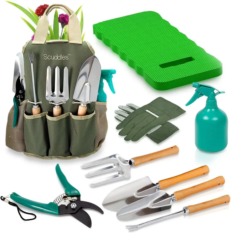Gardening Tools for Women Stainless Steel Gardening Tools - Gardening Kit Garden Tools for Women Includes Shovel Trowel Fork Rake Gardening Gloves Perfect Gardening Gifts