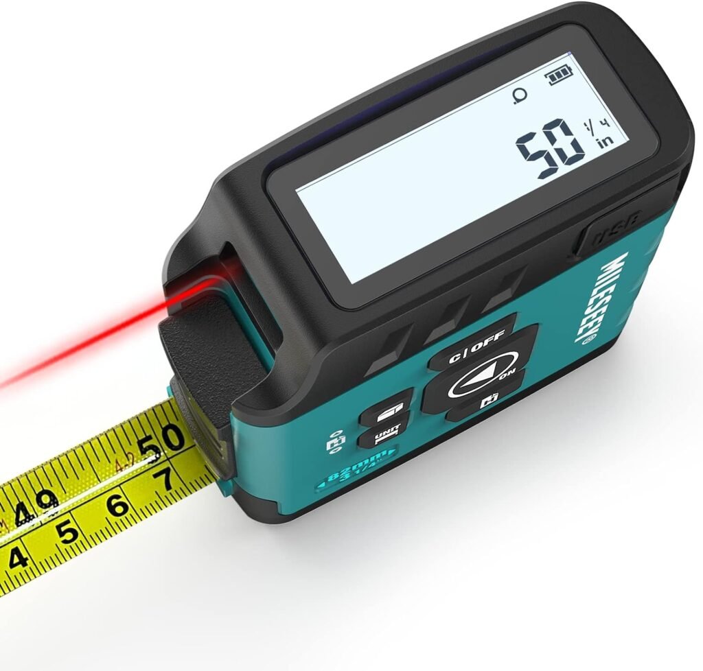 MiLESEEY DT20 Laser Tape Measure 3-in-1, 130FT Laser Distance Meter, 16FT Digital Tape Measure, Regular Tape Measure, Area Volume Measuring Pythagorean Mode, Waterproof and Rechargeable