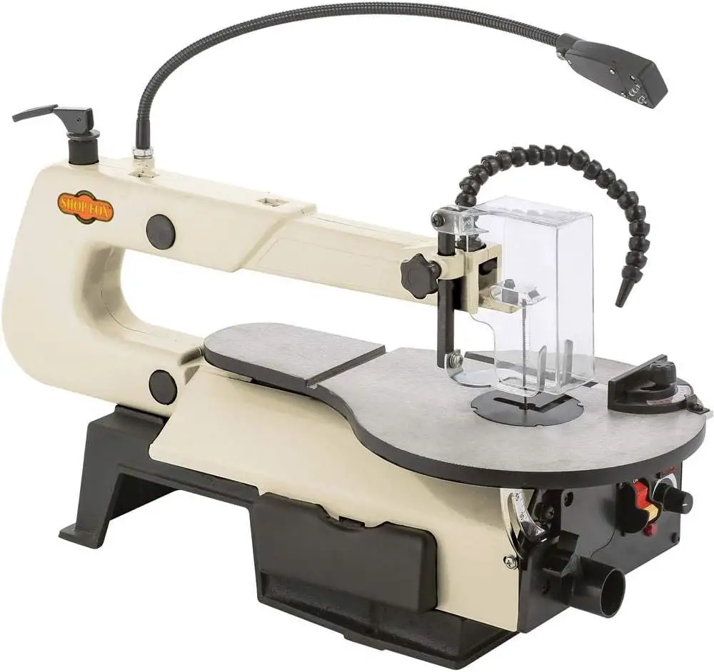 Shop Fox W1872 16 VS Scroll Saw with Foot Switch, LED, Miter Gauge, Rotary Shaft