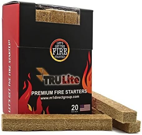 TRULite Premium Fire Starters, 20 Piece Box, USA Made, Ideal for Quickly, Safely Naturally Lighting All Types of Grills, Bonfires, Fire Pits, Fireplaces, Wood Stoves, Campfires!