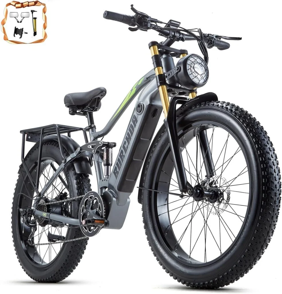 Electric Bike for Adult 1000W Ebike 48V 20AH Removable Battery 26X4Fat Tire up to 30MPH 75 Miles Long Range Off Road Beach Mountain Electric Bicycle with Dual Hydraulic Disc Brakes