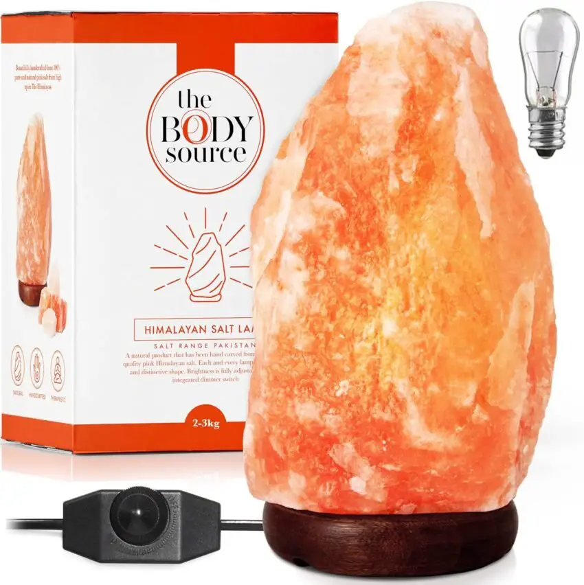 himalayan salt lamp 8 10 inches 7 11ib includes lamp dimmer switch and night light all natural salt lamp with handcrafte