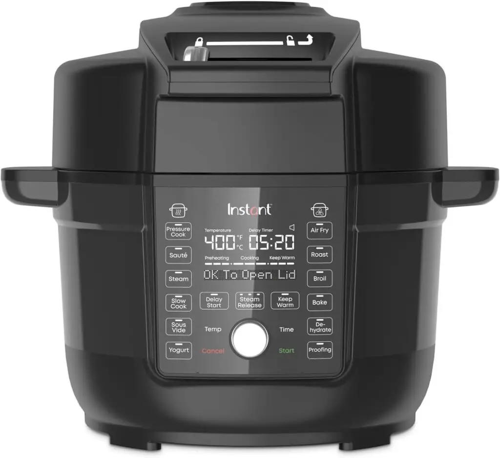 Instant Pot Duo Crisp Ultimate Lid, 13-in-1 Air Fryer and Pressure Cooker Combo, Sauté, Slow Cook, Bake, Steam, Warm, Roast, Dehydrate, Sous Vide, Proof, App With Over 800 Recipes, 6.5 Quart, Black